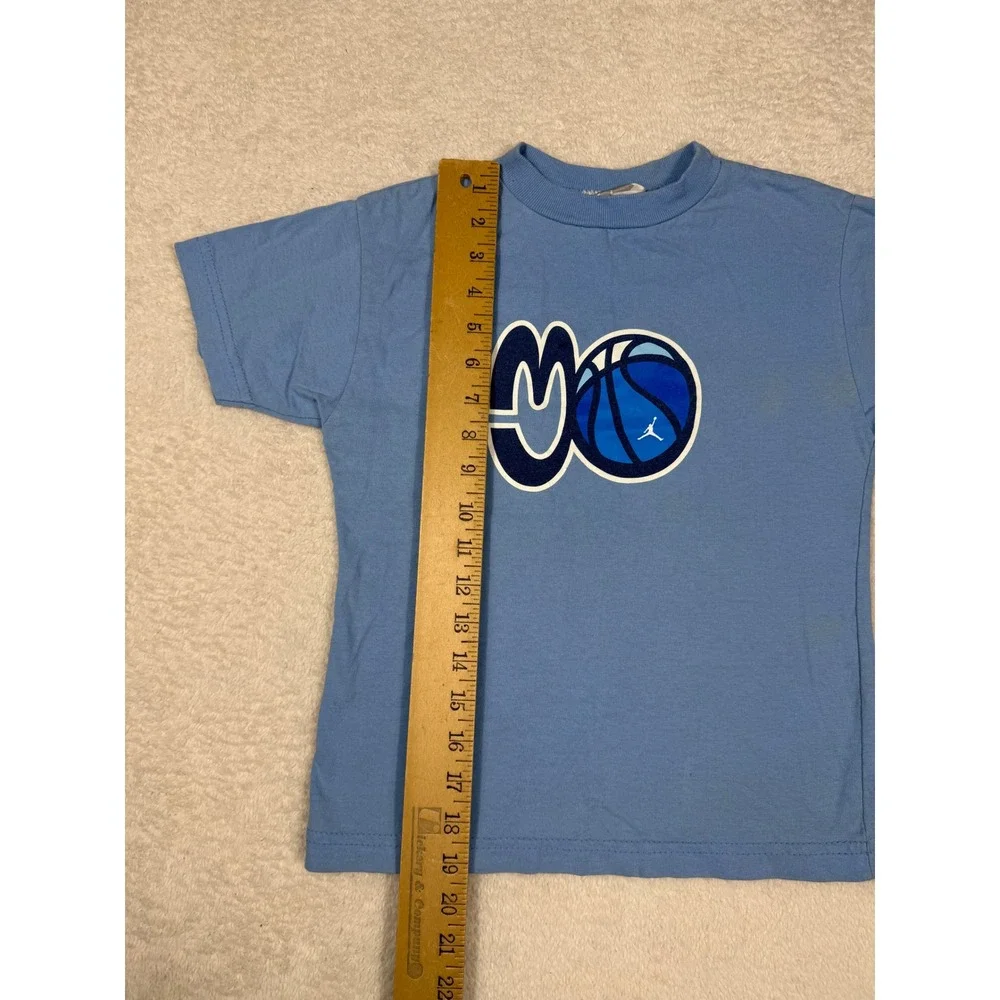 Jordan T-Shirt Kids Size 7 Blue vintage Graphic Jumpman Basketball Tee 90's y2k‎
